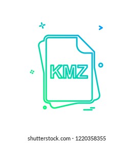 KMZ file type icon design vector