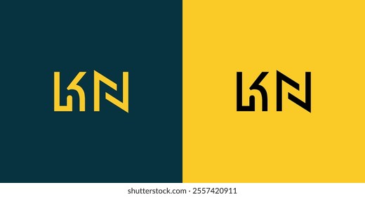 KN abstract minimalist letters Logo Monogram. It is a minimalist logo, this logo is made by combining two letters