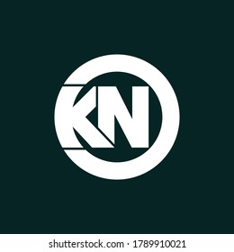KN circle logo icon design vector
