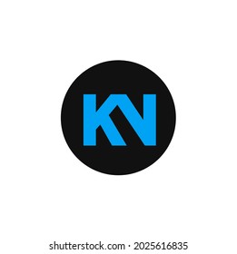 "KN" Company initial letters monogram. Logo KN letters.