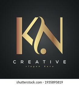 Diseño de logotipo de lujo creativo de KN