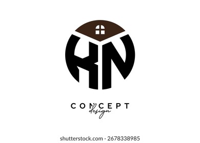 KN Creative Real Estate Diseño de concepto de logotipo de monograma en forma de círculo