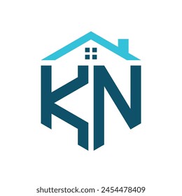KN House Logo Design Template. Letter KN Logo for Real Estate, Construction or any House Related Business