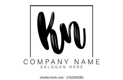 KN initial based letter monogram logo template vector design