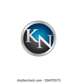 KN initial circle logo blue