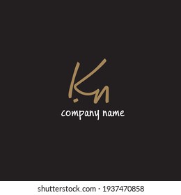 kn initial isolated black graphic creative branding draw art element for identity