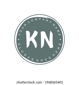 KN Initial logo Branding Brush wedding business