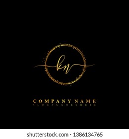 KN Initial luxury handwriting logo vector