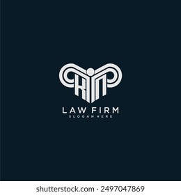 KN initial monogram logo lawfirm with pillar design