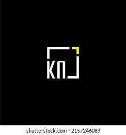 KN Initial Monogram Logo With Square Style Design