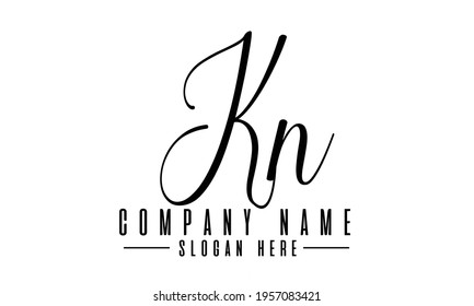 KN or K N Abstract initial  alphabet logo design in vector.