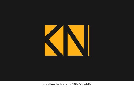 KN or K N letter alphabet logo design in vector format