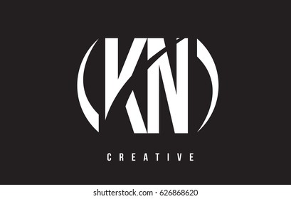 KN K N White Letter Logo Design with White Background Vector Illustration Template.