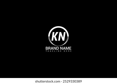 KN Letter Logo Design. Initial letters KN logo icon. Abstract letter KN K N minimal logo design template. K N Letter Design Vector with black Colors. KN logo, Vector, spared, logos