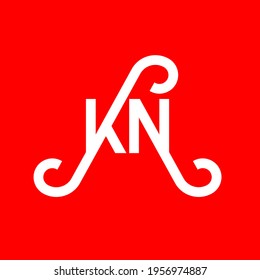KN letter logo design on red background. KN creative initials letter logo concept. kn letter design. KN white letter design on red background. K N, k n logo