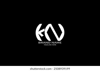 KN letter logo design on black background. KN creative initials letter logo concept. KN unique design.