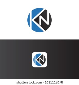 KN Letter Logo Design Template Vector
