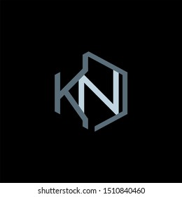 KN Letter monogram with abstrac concept style design
