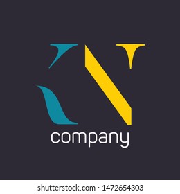 KN logo design. Monogram. Company logo.