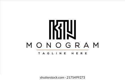 KN logo and icon designs with different colors and backgrounds