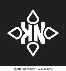 KN Logo-Monogramm mit vier Keulen, abgerundet durch die Formvorlage
