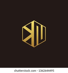 KN Logo Monogram with Negative space gold colors