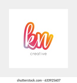 KN logo, vector. Useful as branding, app icon, alphabet combination, clip-art.