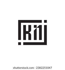 KN minimalist geometric symbol logo in high quality professional design that will print well across any print media