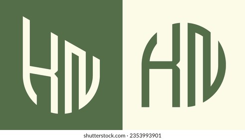 KN modern initial letter logo design vector bundle. It will be suitable for which company or brand name start those initial.