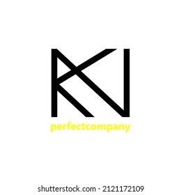 KN monogram vector logo concept. Alphabet icon logo combining two letters artistically. Suitable for brand, product, company, and organization.