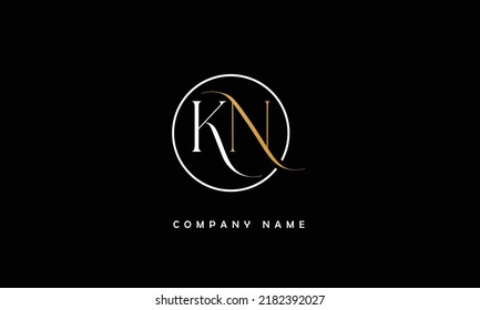 KN, NK Abstract Letters Logo Monogram