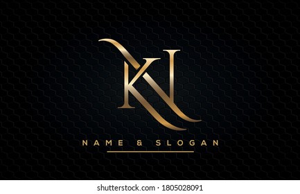 KN, NK, K, N Letter Logo Alphabet Template