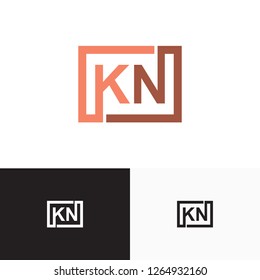 kn, nk letter initial logo design template vector
