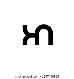 kn nk minimal logo icon design vector