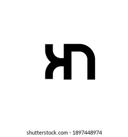 kn nk minimal logo icon design vector