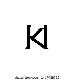 KN simple letter logo template vector set.