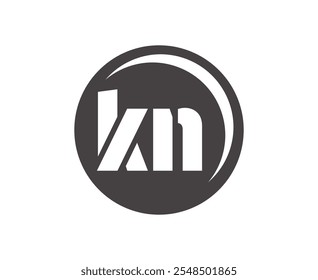 KN sport emblem or team logotype. Ball logo with a combination of Initial letter K and N for balls shop, sports company, training, club badge. Vector illustration.