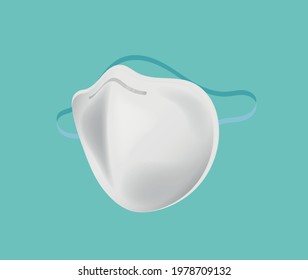 Kn95 flat face mask in different perspectives free vector
