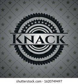 Knack realistic black emblem. Vector Illustration. Detailed.