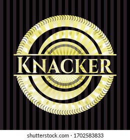 Knacker gold shiny badge. Vector Illustration. Detailed. 