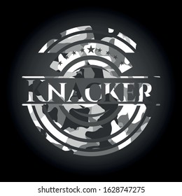 Knacker grey camo emblem. Vector Illustration.