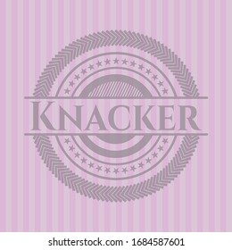 Knacker pink emblem. Vector Illustration. Detailed.