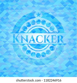 Knacker realistic light blue mosaic emblem