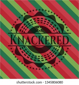 Knackered christmas badge background.