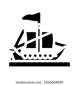 knarr ancient ship glyph icon vector. knarr ancient ship sign. isolated symbol illustration
