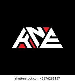 Diseño del logotipo de la letra del triángulo de KNE con forma de triángulo. Monograma de diseño del logotipo del triángulo de KNE. Plantilla de logotipo vectorial del triángulo de KNE con color rojo. Logo triangular de KNE Diseño sencillo, elegante y lujoso.