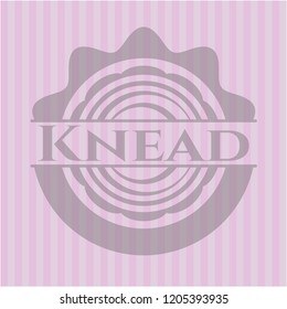 Knead badge with pink background