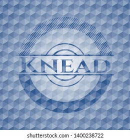 Knead blue emblem with geometric background. Vector Illustration. Detailed.