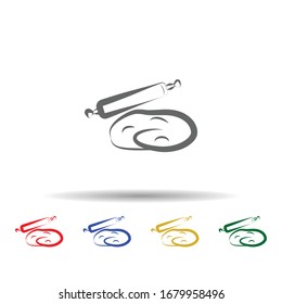 Knead, Teig, Brot handgezeichnet mehrfarbiges Symbol. Einfache dünne Linie, Umrissvektor für Blutspendesymbole für i und ux, Website oder mobile Anwendungen
