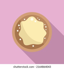Knead dough icon flat vector. Pizza pastry. Baking roll